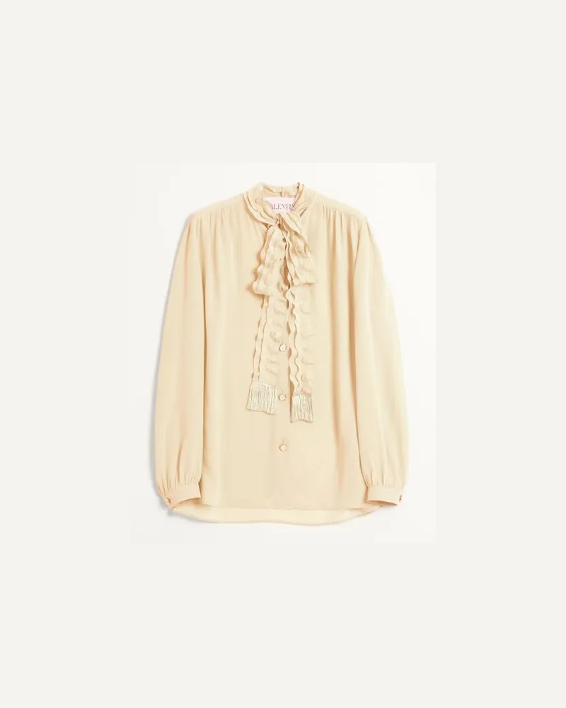 Valentino Garavani Camicia In Crepe De Chine Donna BETULLA Betulla