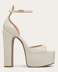 Valentino Garavani SANDALO CON PLATEAU GARAVANI TAN-GO IN VERNICE 155MM Donna LIGHT IVORY Light