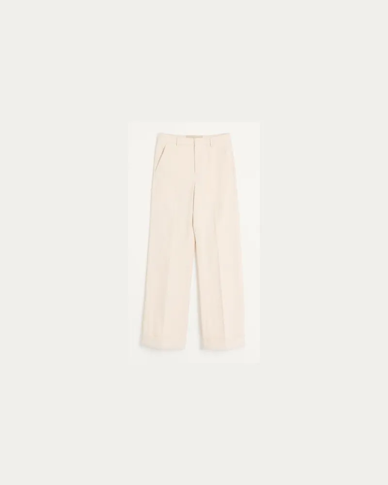 Valentino Garavani Pantalone In Canvas Di Cotone Con Risvolto Uomo SHELL 50 