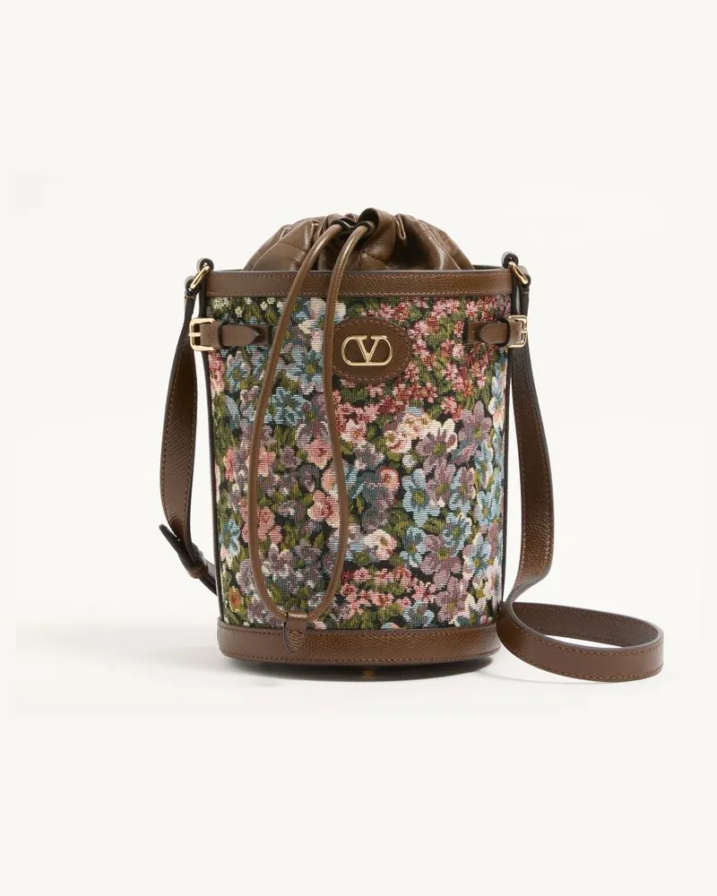 Valentino Garavani Borsa Media A Secchiello Valentino Garavani Antibes In Tessuto Jacquard Apres L'Hiver Donna MULTICOLOR/TABACCO Multicolor