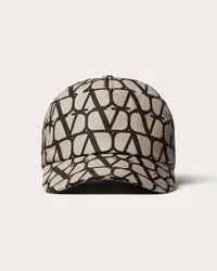 Valentino Garavani CAPPELLO BASEBALL TOILE ICONOGRAPHE IN NYLON Uomo BEIGE/NERO Beige