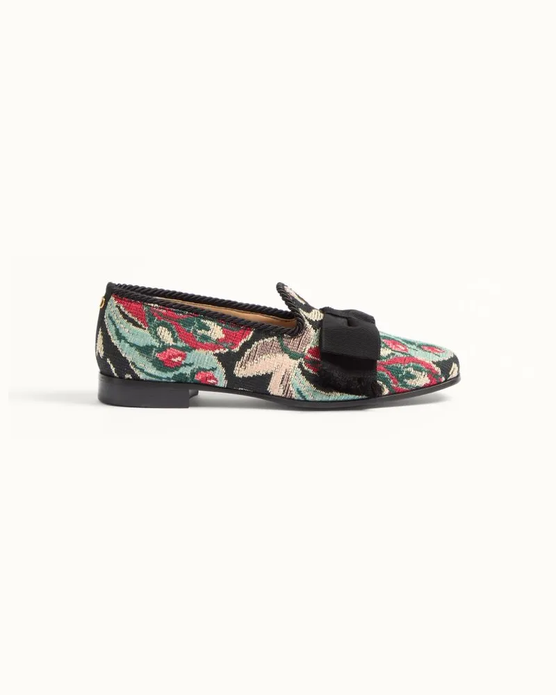 Valentino Garavani Mocassino Bowow In Tessuto Jacquard Uomo MULTICOLOR/NERO Multicolor