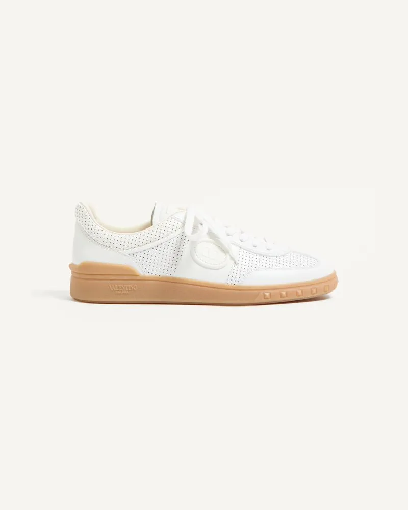 Valentino Garavani Sneaker Low Top Upvillage In Nappa Traforata Uomo BIANCO Bianco