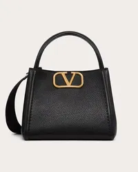 Valentino Garavani BORSA A MANO MEDIA GARAVANI ALLTIME IN VITELLO GRANATO Donna NERO Nero