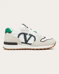 Valentino Garavani SNEAKER LOW-TOP VLOGO PACE IN CROSTA, TESSUTO E VITELLO Uomo MULTICOLOR Multicolor