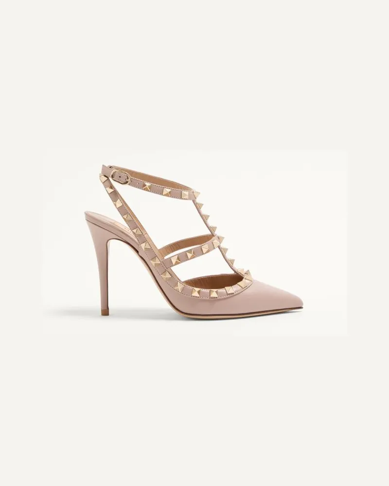 Valentino Garavani Décolleté Rockstud Con Cinturini 100Mm Donna POUDRE Poudre