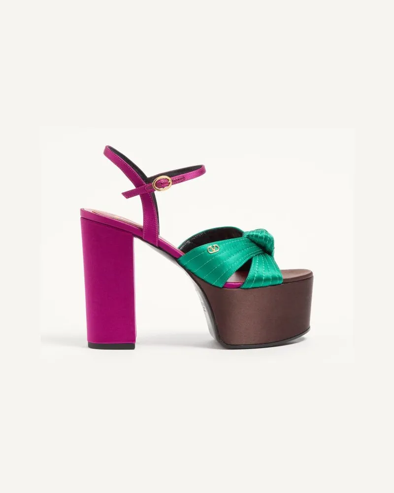 Valentino Garavani Sandalo Con Plateau Crasher In Raso 125mm Donna MULTICOLOR Multicolor