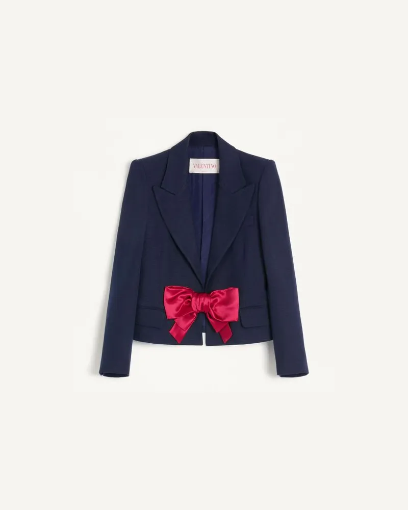 Valentino Garavani Giacca In Viscosa Con Fiocco Donna PROVENCE BLUE Provence