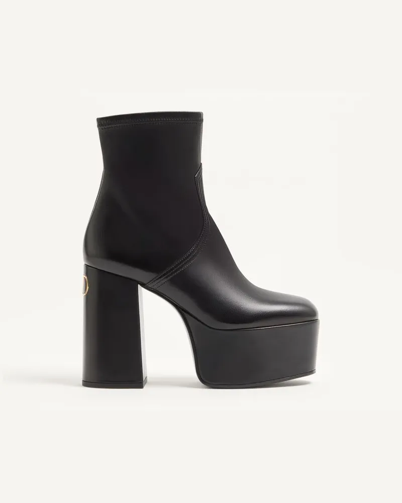 Valentino Garavani Stivaletto Con Plateau Fawcette In Nappa Stretch 120mm Donna NERO Nero