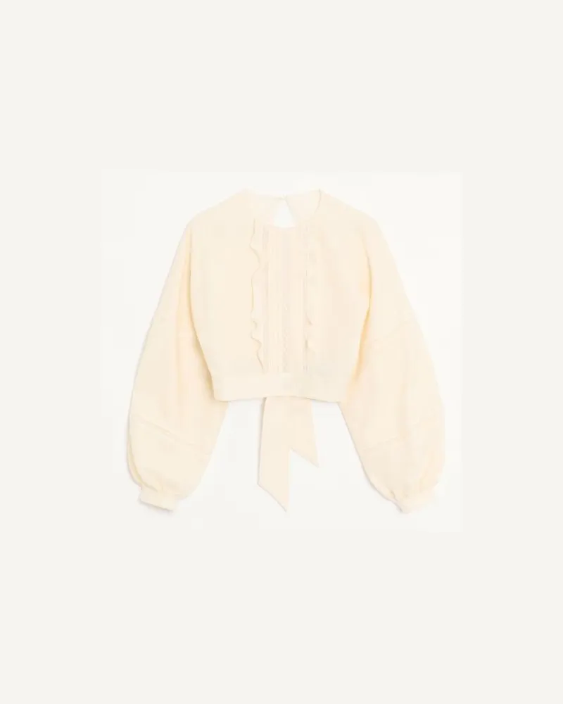 Valentino Garavani Top In Couture Linen Donna VANIGLIA Vaniglia