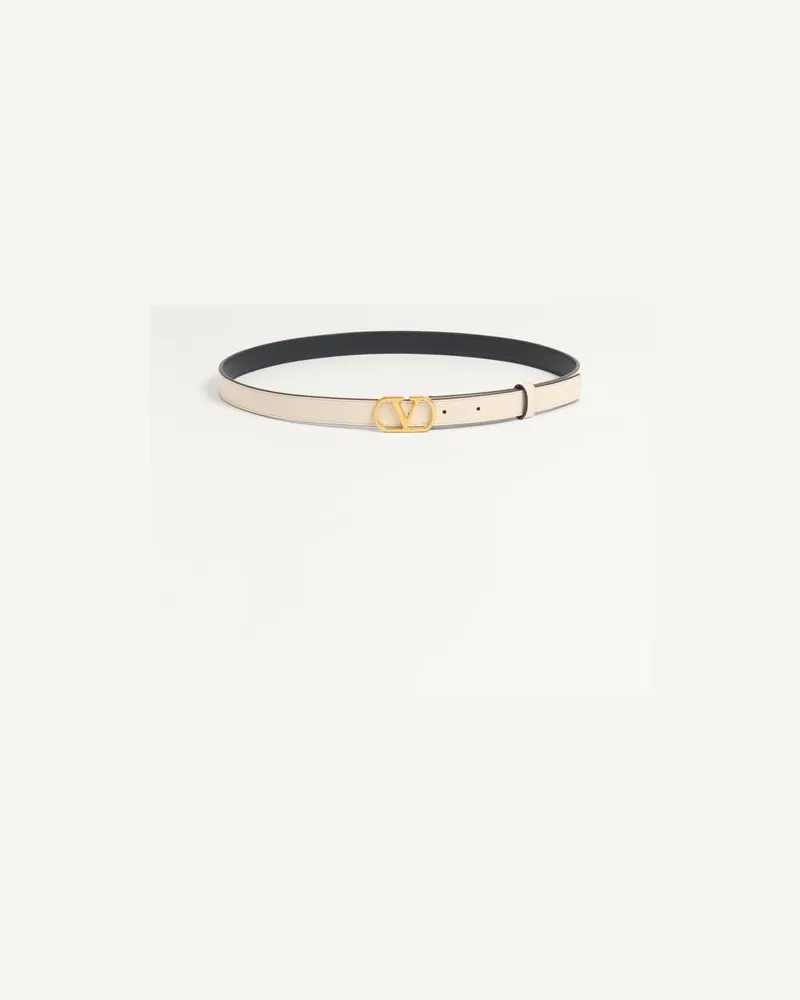 Valentino Garavani Cintura Vlogo Signature In Vitello Lucido 20 Mm Donna BURRO 075 