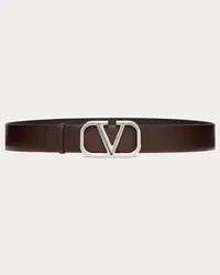 Valentino Garavani CINTURA VLOGO SIGNATURE IN VITELLO 40 MM Uomo CHOCOLATE/NERO Chocolate