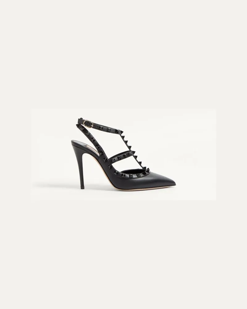 Valentino Garavani Décolleté Rockstud Con Cinturini E Borchie In Tono 100Mm Donna NERO Nero