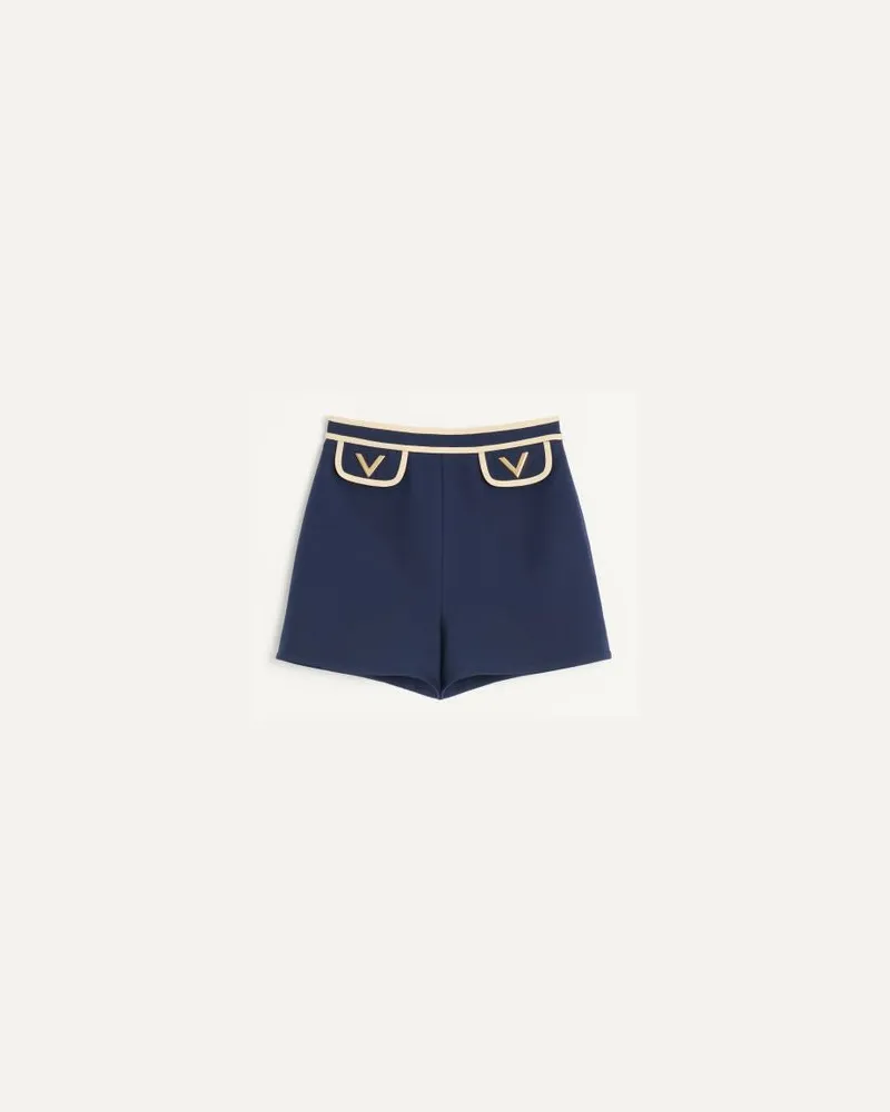 Valentino Garavani Shorts In Crepe Couture Donna INDACO/BETULLA Indaco