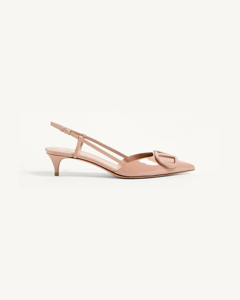 Valentino Garavani Décolleté Slingback Vlogo Signature In Vernice 40Mm Donna ROSE CANNELLE Rose
