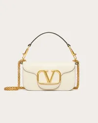 Valentino Garavani BORSA PICCOLA A SPALLA GARAVANI LOCÒ IN VITELLO Donna LIGHT IVORY Light