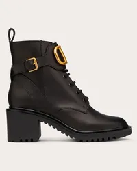 Valentino Garavani COMBAT BOOT VLOGO SIGNATURE IN VITELLO 70MM Donna NERO Nero