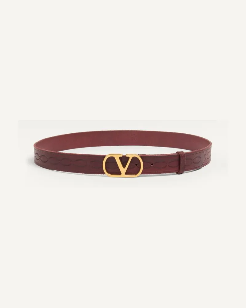 Valentino Garavani Cintura VLogo Signature In Vitello 30 Mm Uomo DARK AUBERGINE Dark