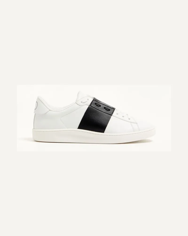 Valentino Garavani Sneaker Open Royco In Vitello Nappato Uomo BIANCO/ NERO Bianco
