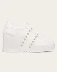 Valentino Garavani SNEAKER CON ZEPPA OPEN DISCO IN VITELLO 85MM Donna BIANCO Bianco