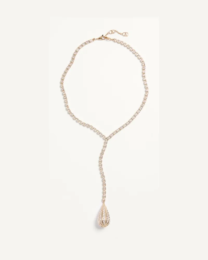 Valentino Garavani Collana Poetique des Gouttes in Metallo e Cristalli Swarovski Donna ORO/CRYSTAL Oro