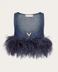 Valentino Garavani TOP IN CHAMBRAY DENIM Donna DENIM Denim