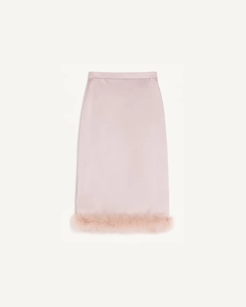 Valentino Garavani Gonna Midi In Raso Con Piume Donna MALVA Malva