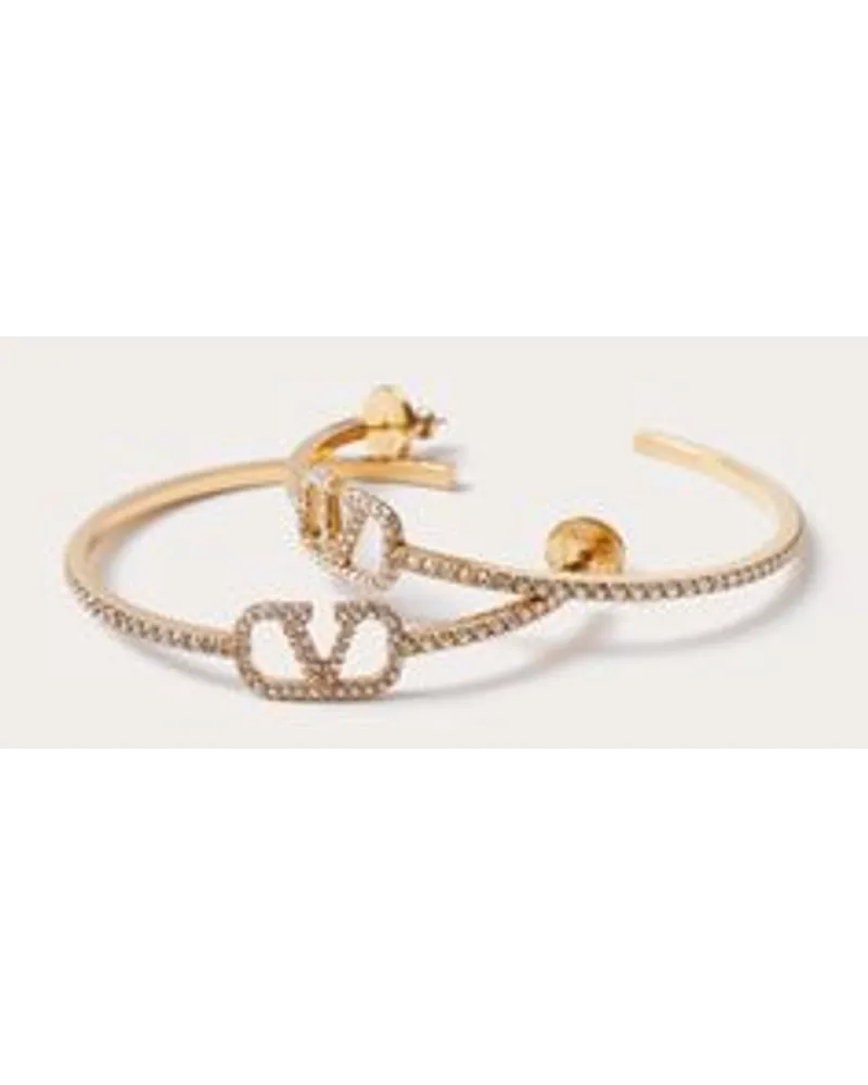 Valentino Garavani ORECCHINI VLOGO SIGNATURE IN METALLO E CRISTALLI SWAROVSKI® Donna ORO Oro