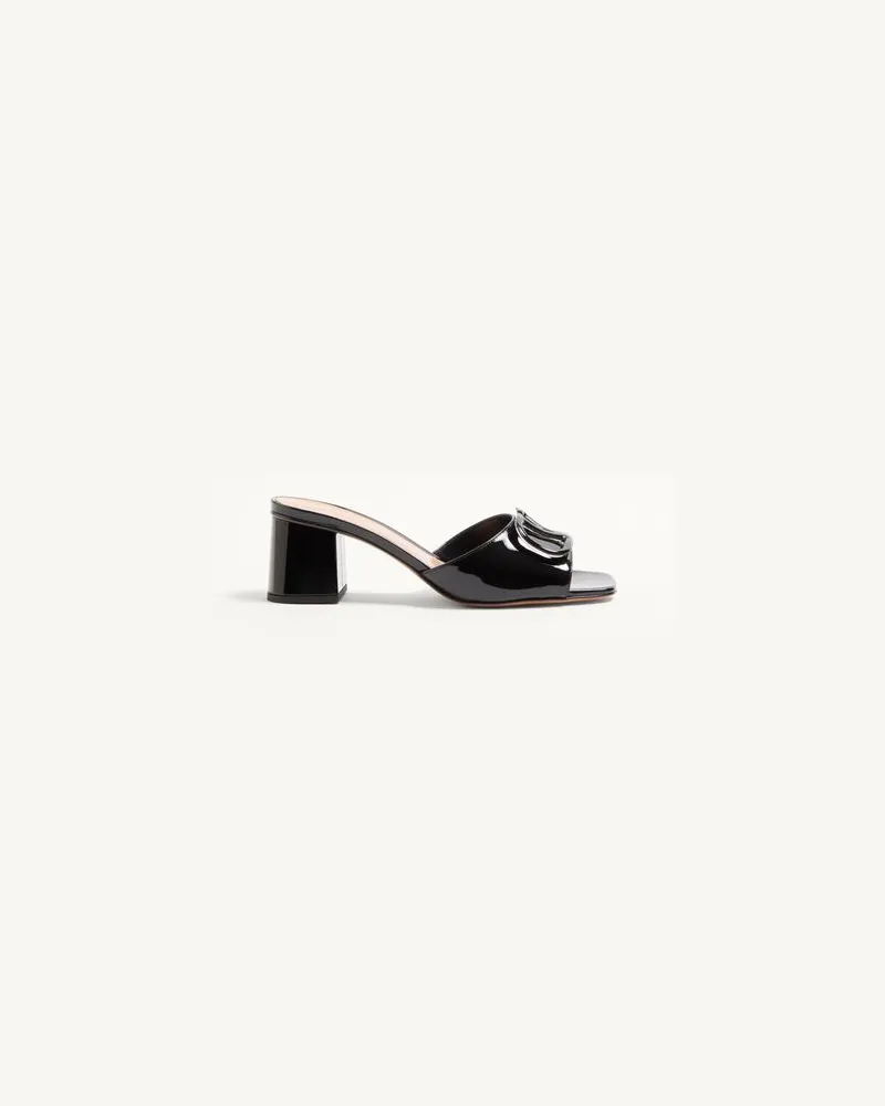 Valentino Garavani Sandalo Slide Vlogo Signature In Vernice 60Mm Donna NERO 41 