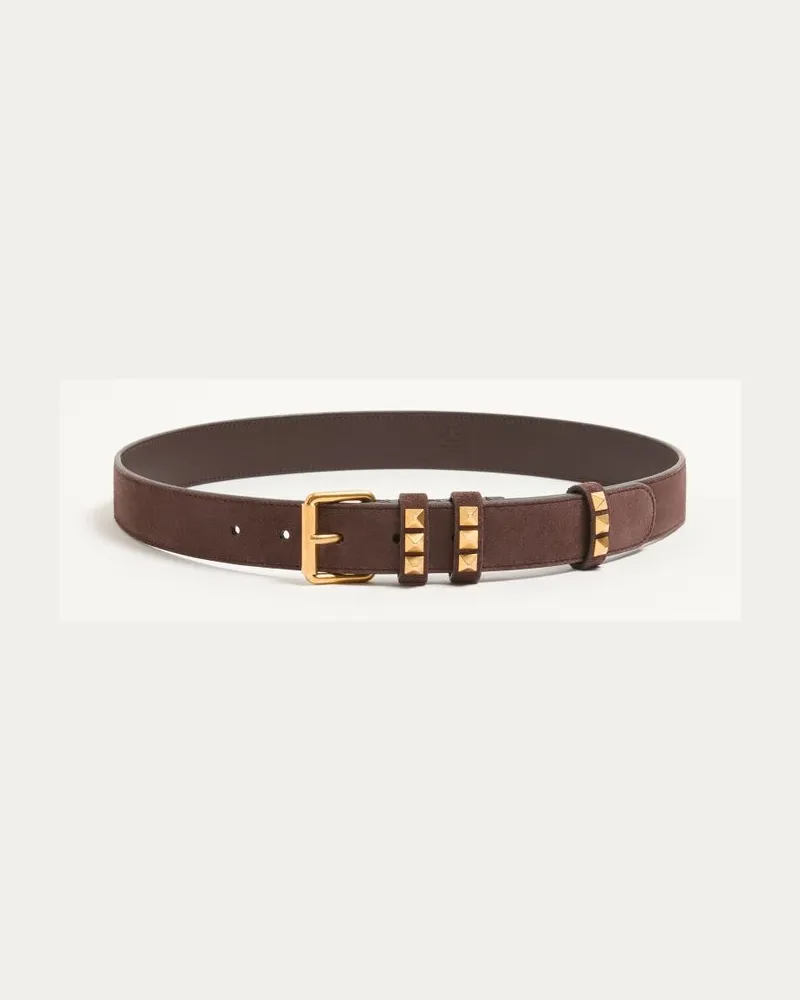 Valentino Garavani Cintura Flaneuse In Suede 30 mm Donna MARRONE Marrone