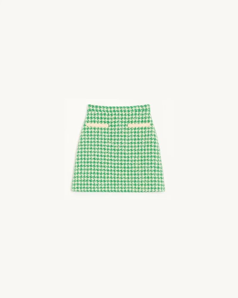 Valentino Garavani Gonna In Tweed Pied De Poule Donna VERDE/BETULLA Verde