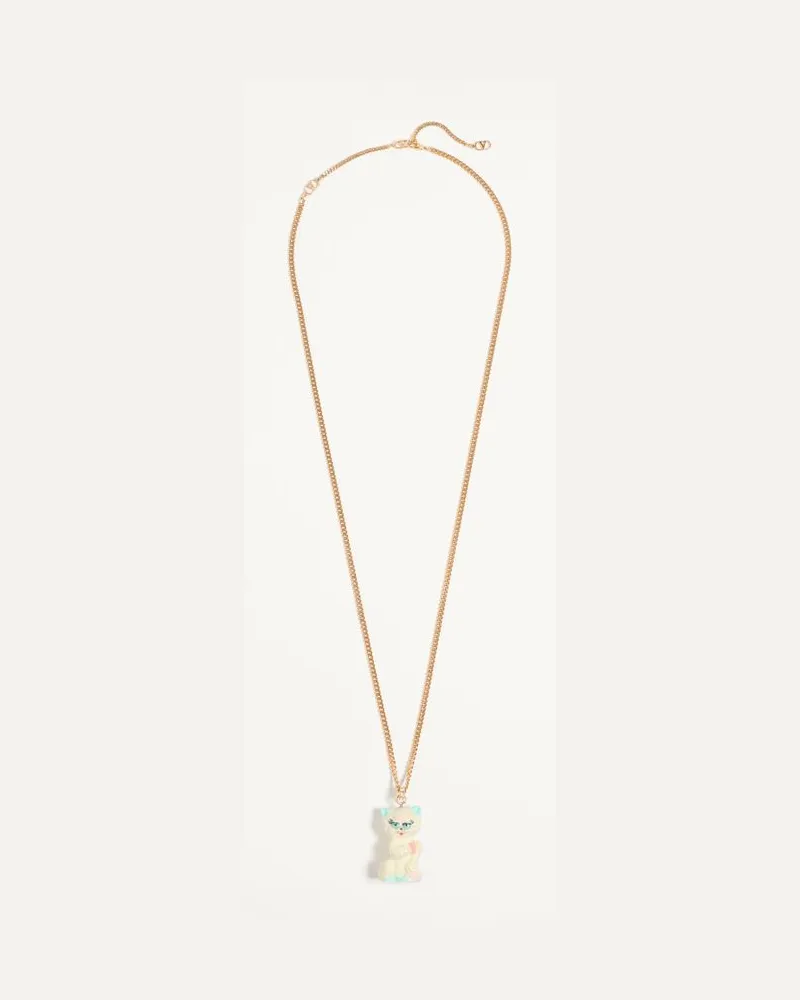 Valentino Garavani Collana Valentino Le Chat De La Maison In Nylon E Metallo Uomo ORO Oro