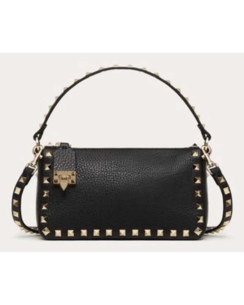 Valentino Garavani Borsa Piccola A Tracolla Rockstud In Vitello Granato Donna NERO Nero