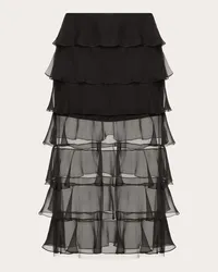 Valentino Garavani GONNA IN CHIFFON Donna NERO Nero