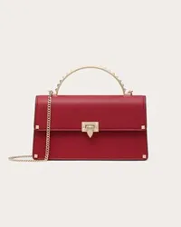 Valentino Garavani MINI BORSA A MANO ROCKSTUD IN VITELLO Donna ROSSO V Rosso