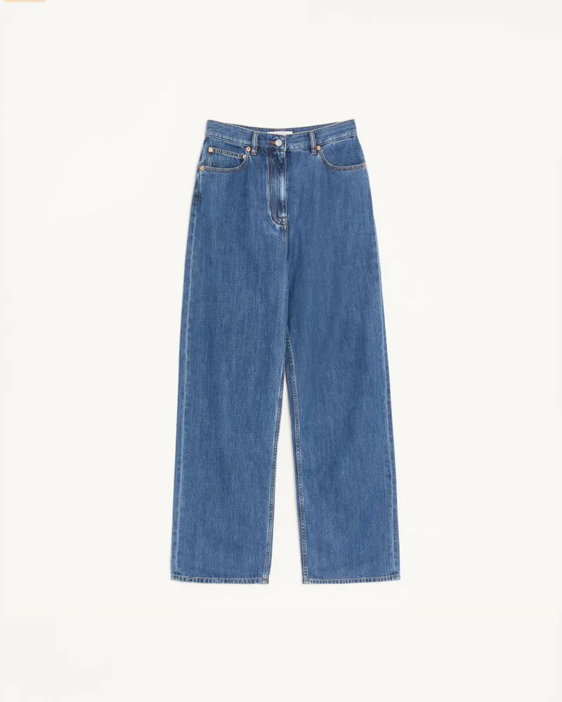 Valentino Garavani Pantaloni In Denim Blu Medio Donna DENIM Denim