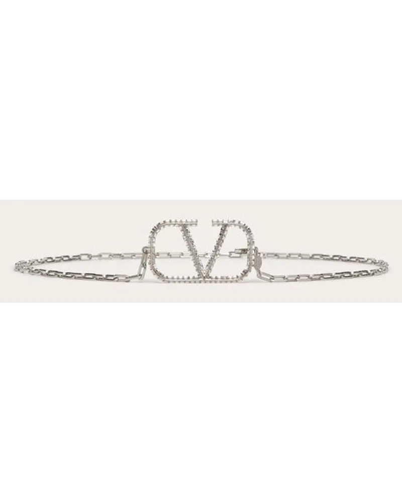 Valentino Garavani CINTURA A CATENA VLOGO SIGNATURE Donna PALLADIO/CRYSTAL Palladio