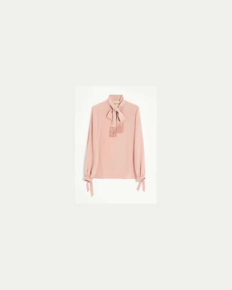 Valentino Garavani Top In Crepe De Chine Donna ROSA ANTICO 36 