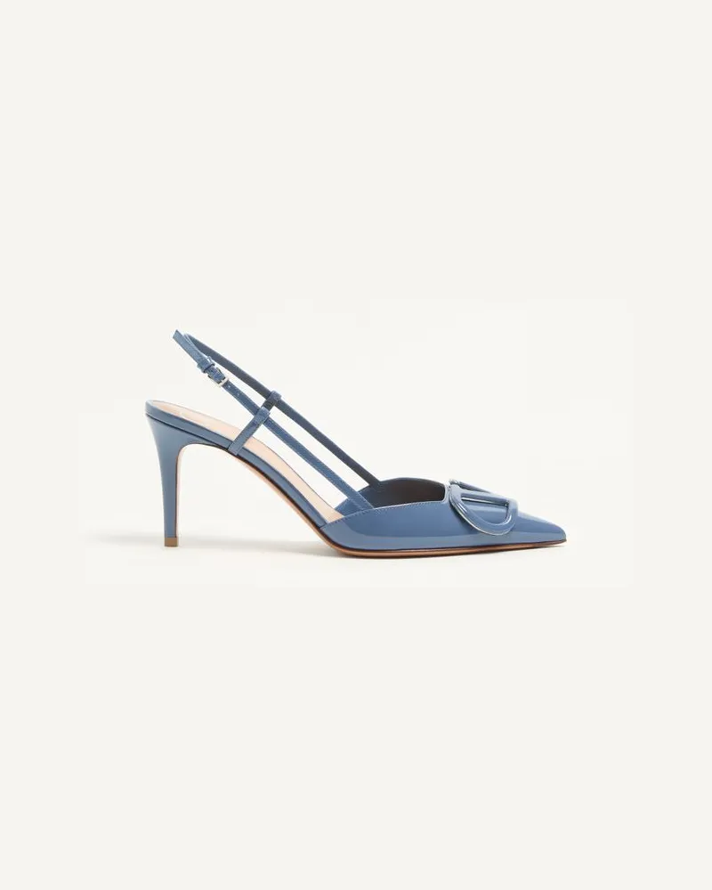 Valentino Garavani Décolleté Slingback VLogo Signature In Vernice 80Mm Donna AZZURRO Azzurro