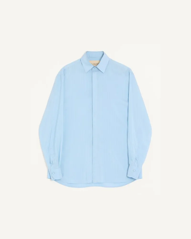 Valentino Garavani Camicia Valentino In Seta A Righe Uomo AZZURRO Azzurro