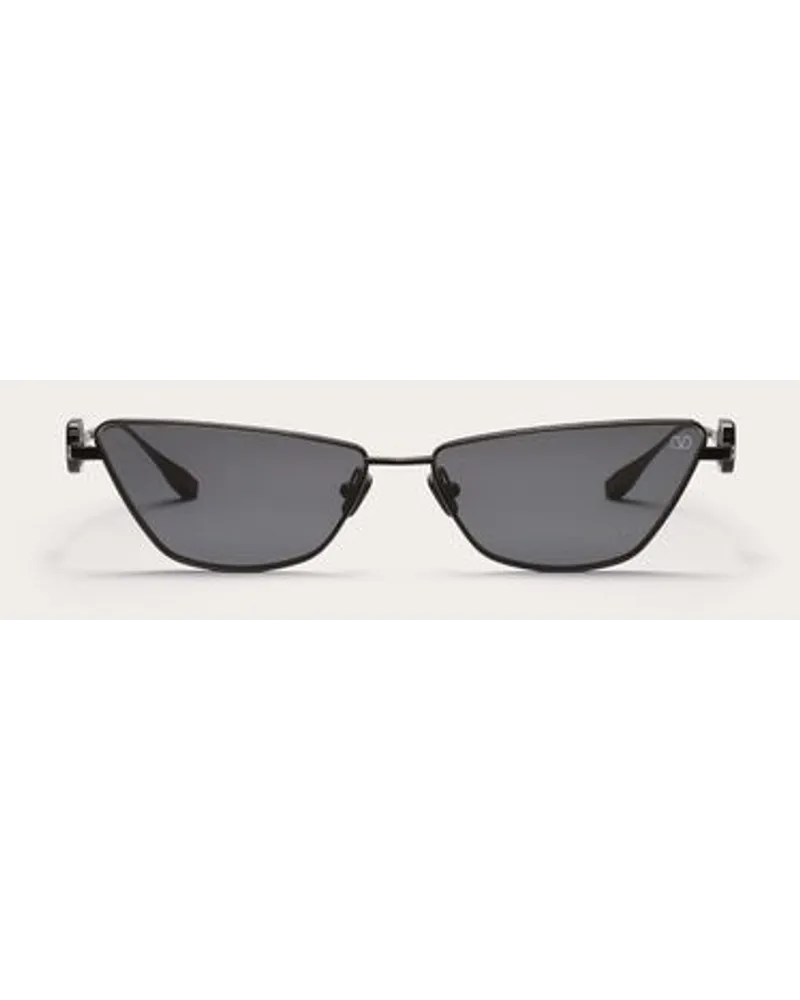 Valentino Garavani VLOGO SIGN OCCHIALE CAT-EYE IN TITANIO unisex GRIGIO SCURO Grigio