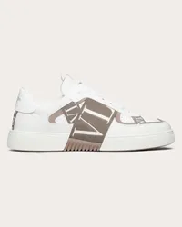 Valentino Garavani SNEAKER LOW-TOP VL7N IN VITELLO E NASTRI Uomo BIANCO/CLAY Bianco