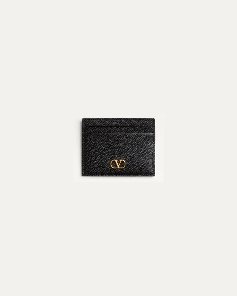 Valentino Garavani Portacarte VLogo Signature In Vitello Granato Donna NERO Nero