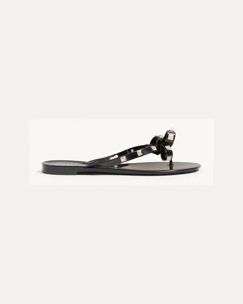 Valentino Garavani Infradito Rockstud In Gomma Donna NERO Nero