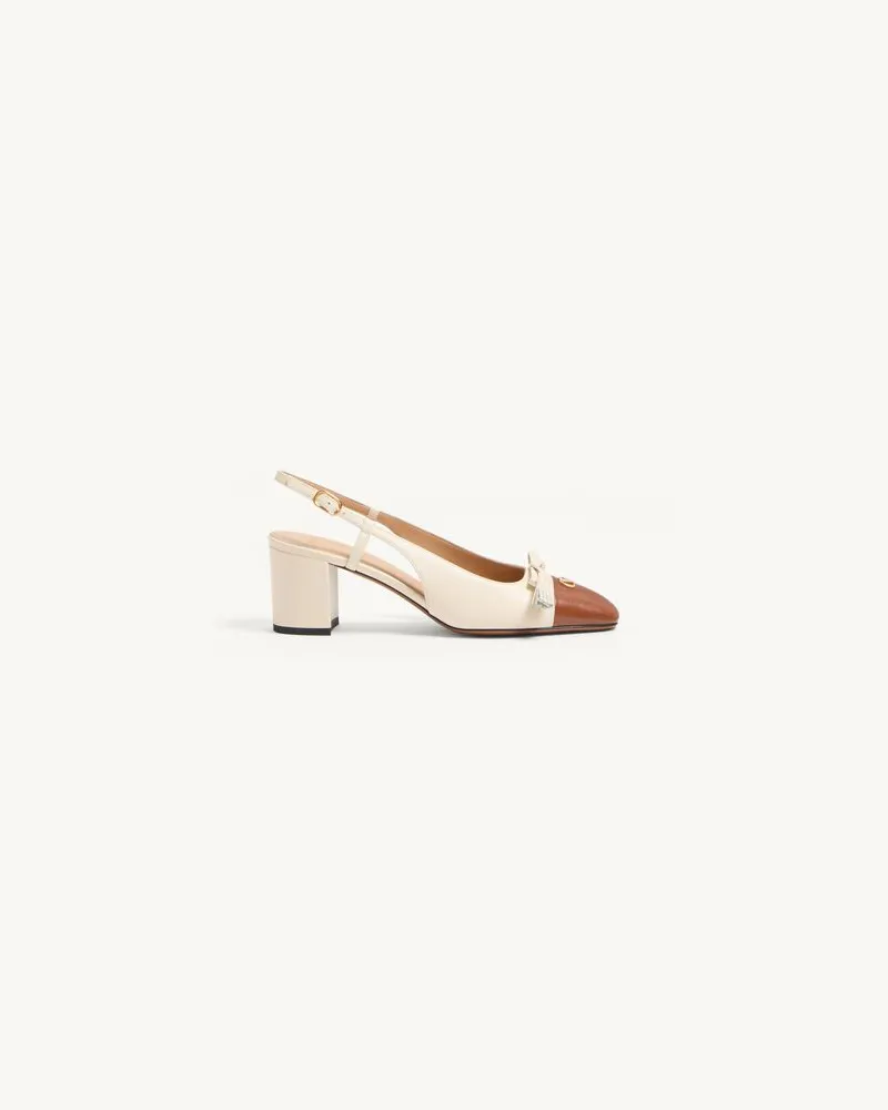 Valentino Garavani Décolleté Slingback Valet Du Roi In Capretto 60Mm Donna BURRO/TABACCO 35 