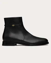 Valentino Garavani STIVALETTO MINI VLOGO SIGNATURE IN VITELLO Uomo NERO Nero