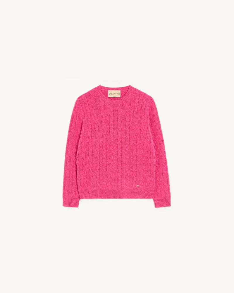 Valentino Garavani Maglia In Lana Mouliné Donna FUCSIA Fucsia
