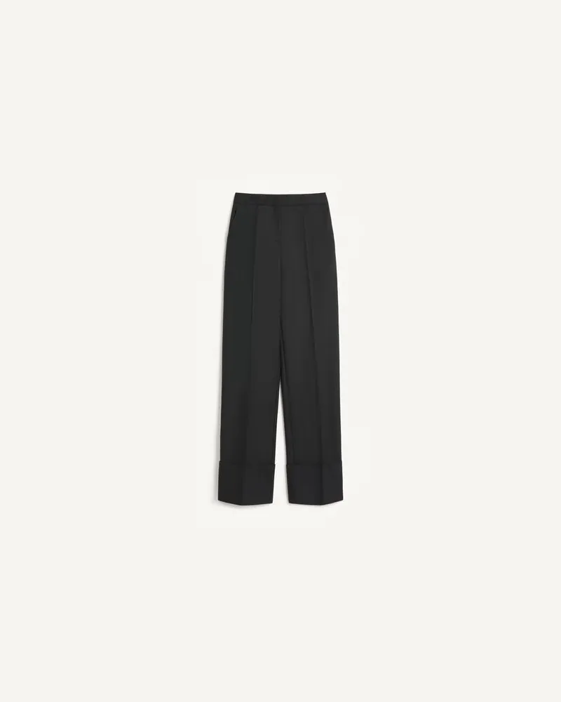 Valentino Garavani PANTALONI IN LANA VERGINE Donna NERO Nero