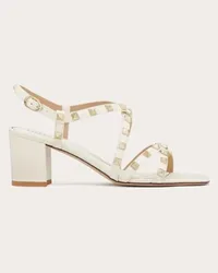 Valentino Garavani SANDALO ROCKSTUD IN VITELLO CON CINTURINI 60MM Donna LIGHT IVORY Light