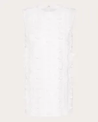 Valentino Garavani TOP IN COMPACT POPELINE RICAMATO Donna BIANCO Bianco